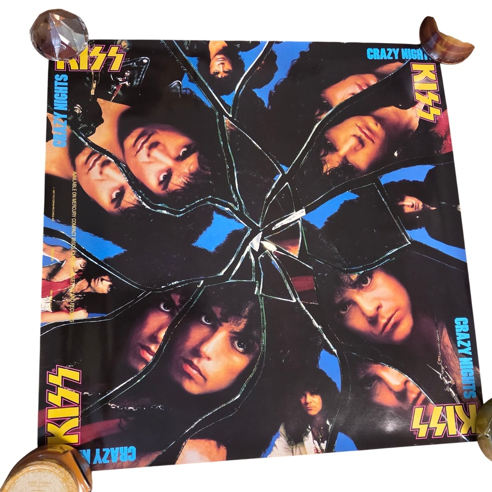 KISS Crazy Nights Album Vintage 1987 Polygram Records Promo Poster 25x25 Rock